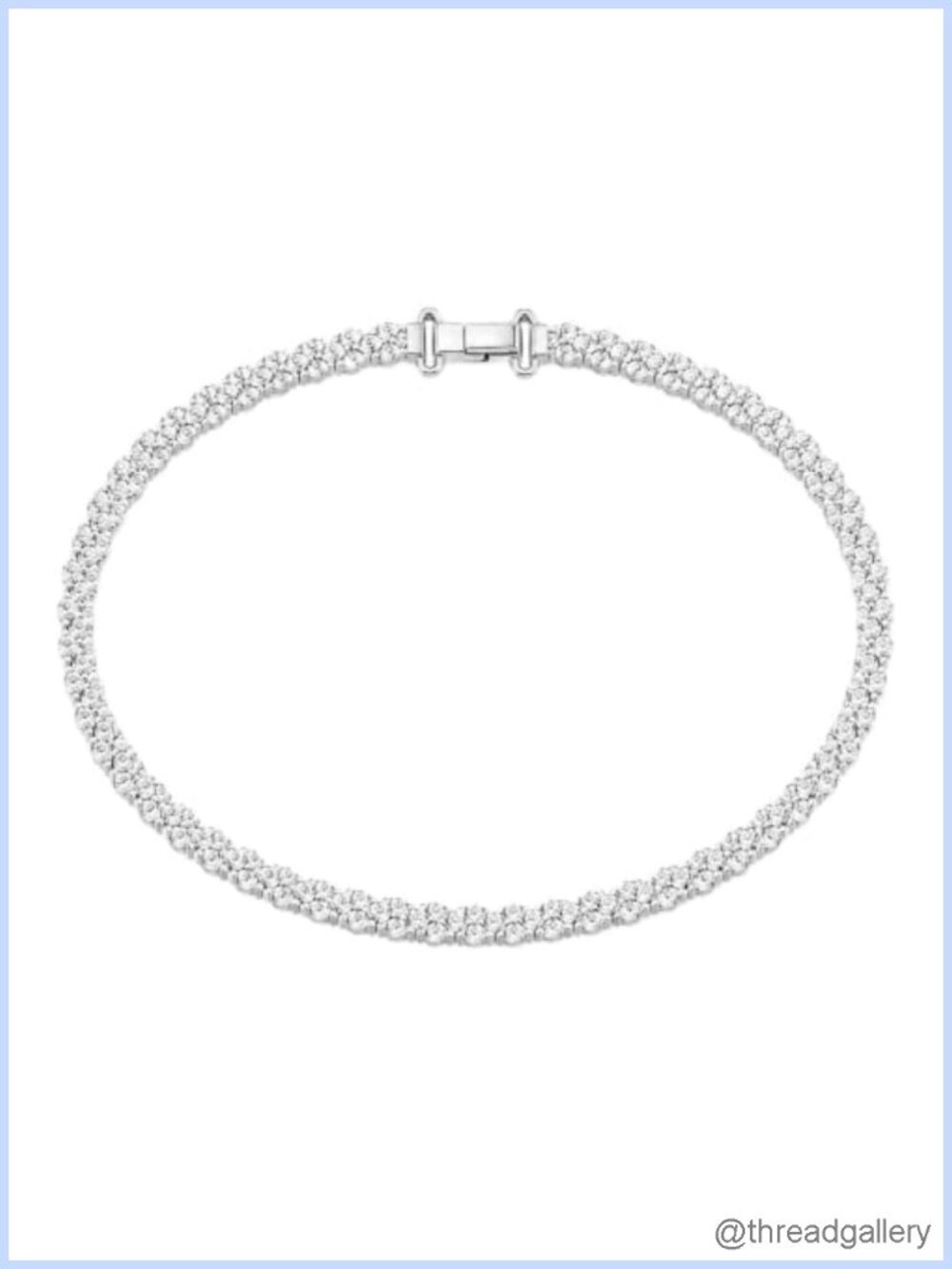 3 Stone Tennis Bracelet CZ Stainless Steel Fold Over Clasp Women Gift